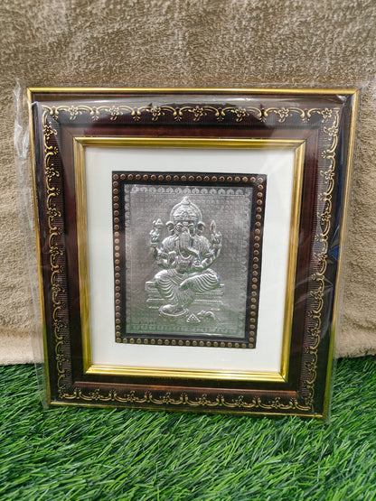 Lord Ganesha Photo Frame (H - 10" , W -9") - 999 Silver