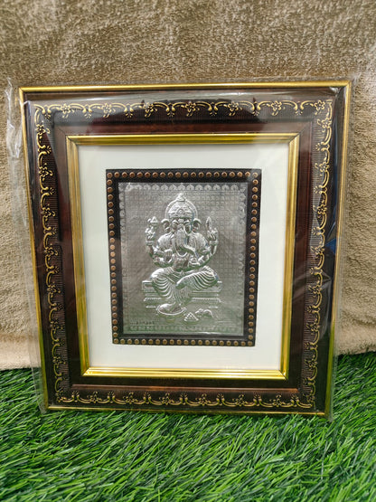 Lord Ganesha Photo Frame (H - 10" , W -9") - 999 Silver