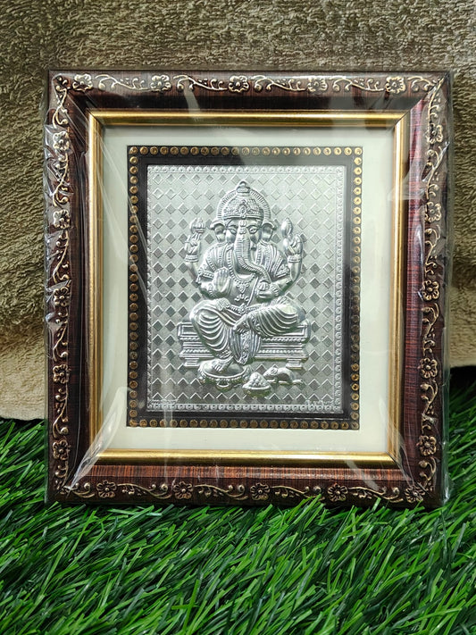 Lord Ganesha Photo Frame ( H - 5.5", W - 5") - 999 Silver