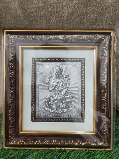 Goddess Sri Lakshmi Devi Photo Frame (H - 10" , W -9") - 999 Silver