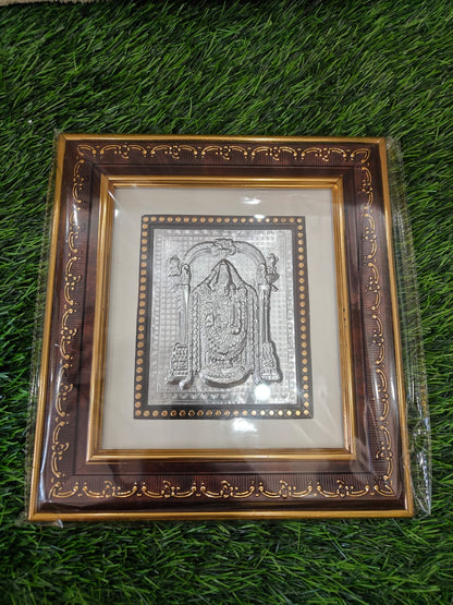 Lord Sri Venkateswara Swami Photo Frame (H - 10" , W -9") - 999 Silver