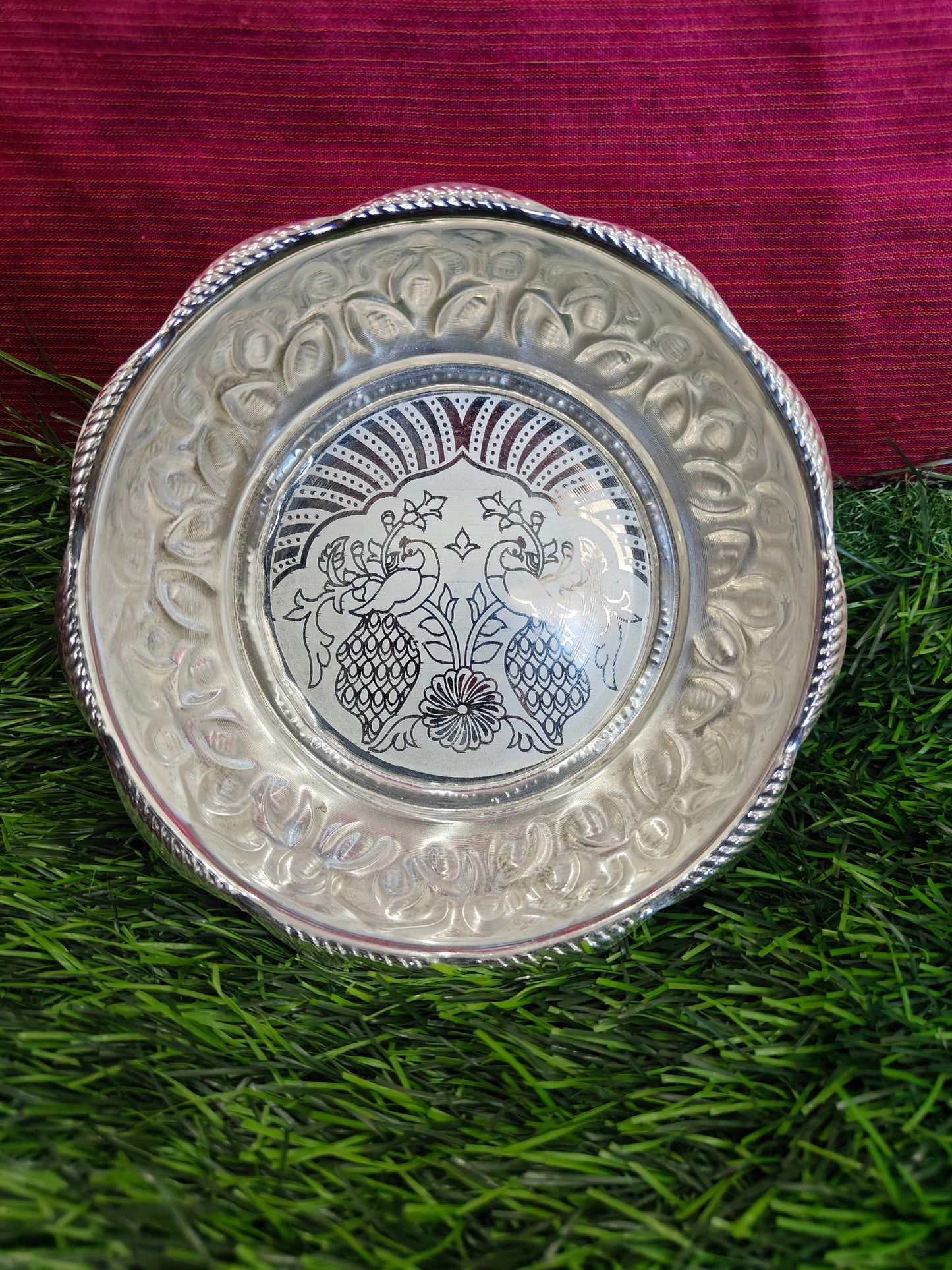 Decorative bowls for Pooja with Peacock Design