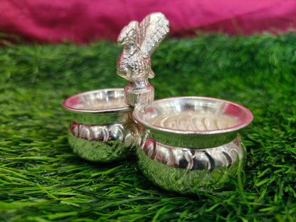 KumKum - Haldi Bowl Set with Peacock Design