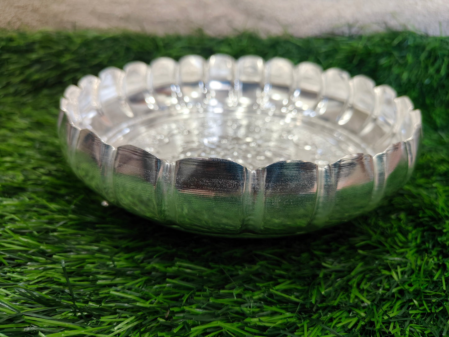 Elegant Lotus Design Pooja Round Tray