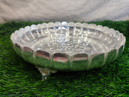 Elegant Lotus Design Pooja Round Tray