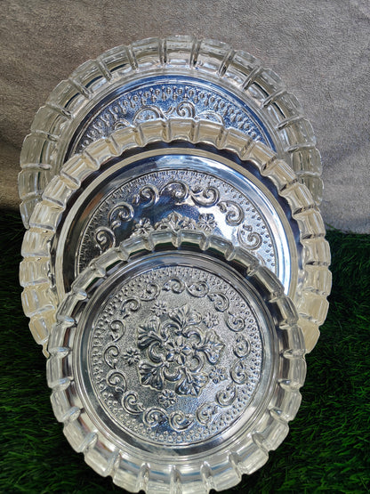 Elegant Lotus Design Pooja Round Tray