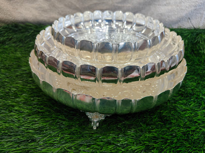 Elegant Lotus Design Pooja Round Tray