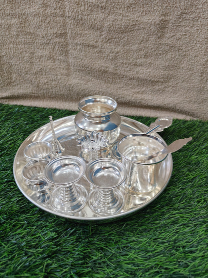 Complete Pooja Set with Plain Plate